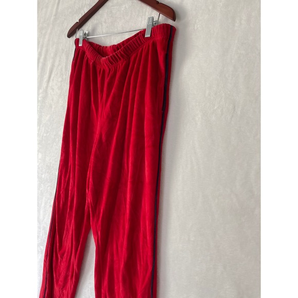 Christian Dior Monsieur Vintage Red Velour Track Pants Navy Stripe Mens Large - Picture 3 of 7